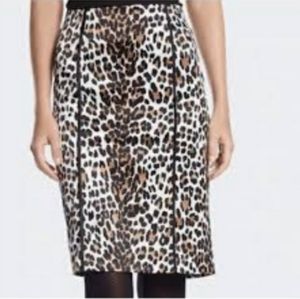 White house black market animal print pencil  skirt.